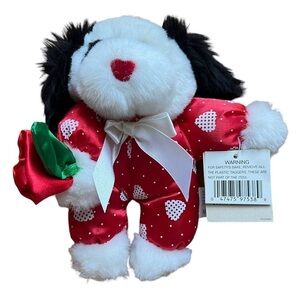 MTY International Soft Expressions Dog Plush Stuffed Animal Strawberry 7” w/ tag